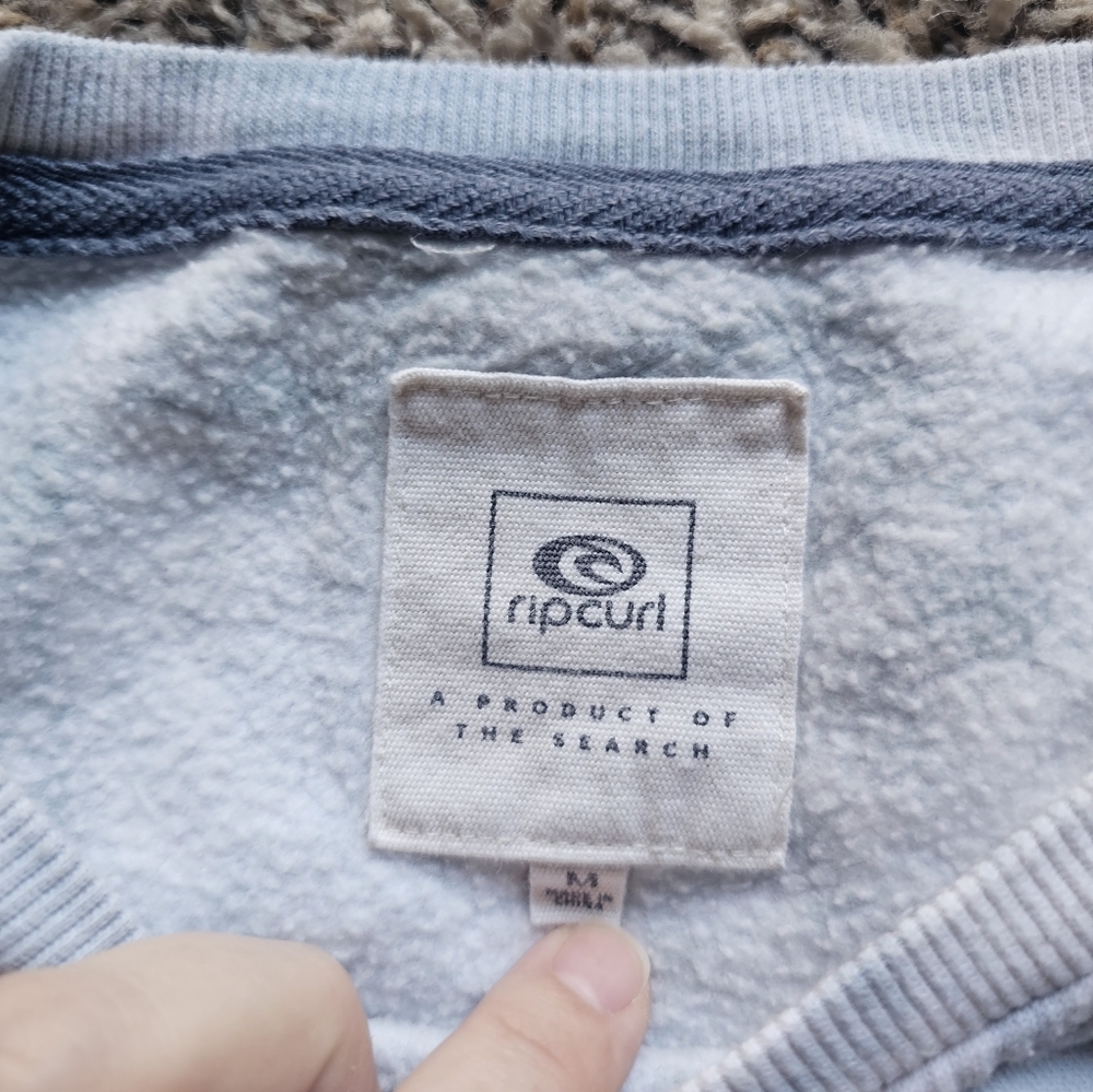 RIP CURL‎ sky tie dye Pastel Stripe sleeves surf cotton blend Sweatshirt size M - Picture 3 of 8
